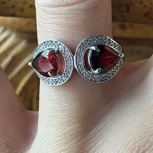 Red Labradorite Sterling Silver Ring Size 7